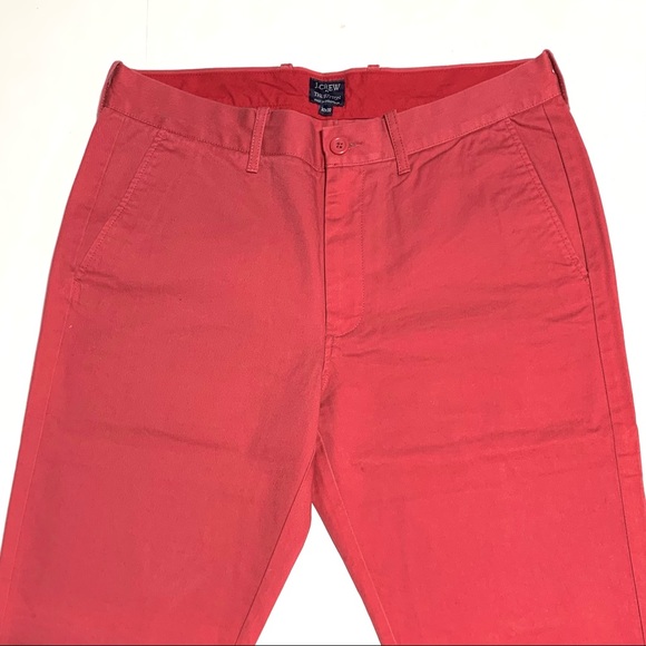 NWOT J. Crew The Sutton Red Orange Relaxed Fit Khaki Pants Size 32X30 - Picture 6 of 11